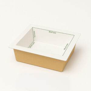 Marmita rectangular kraft com janela 500 ml