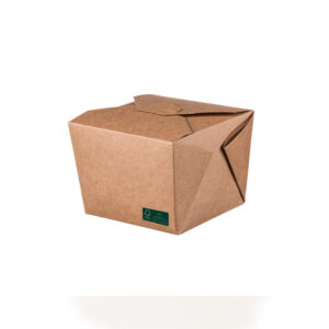 Marmita rectangular kraft com janelas 1200 ml